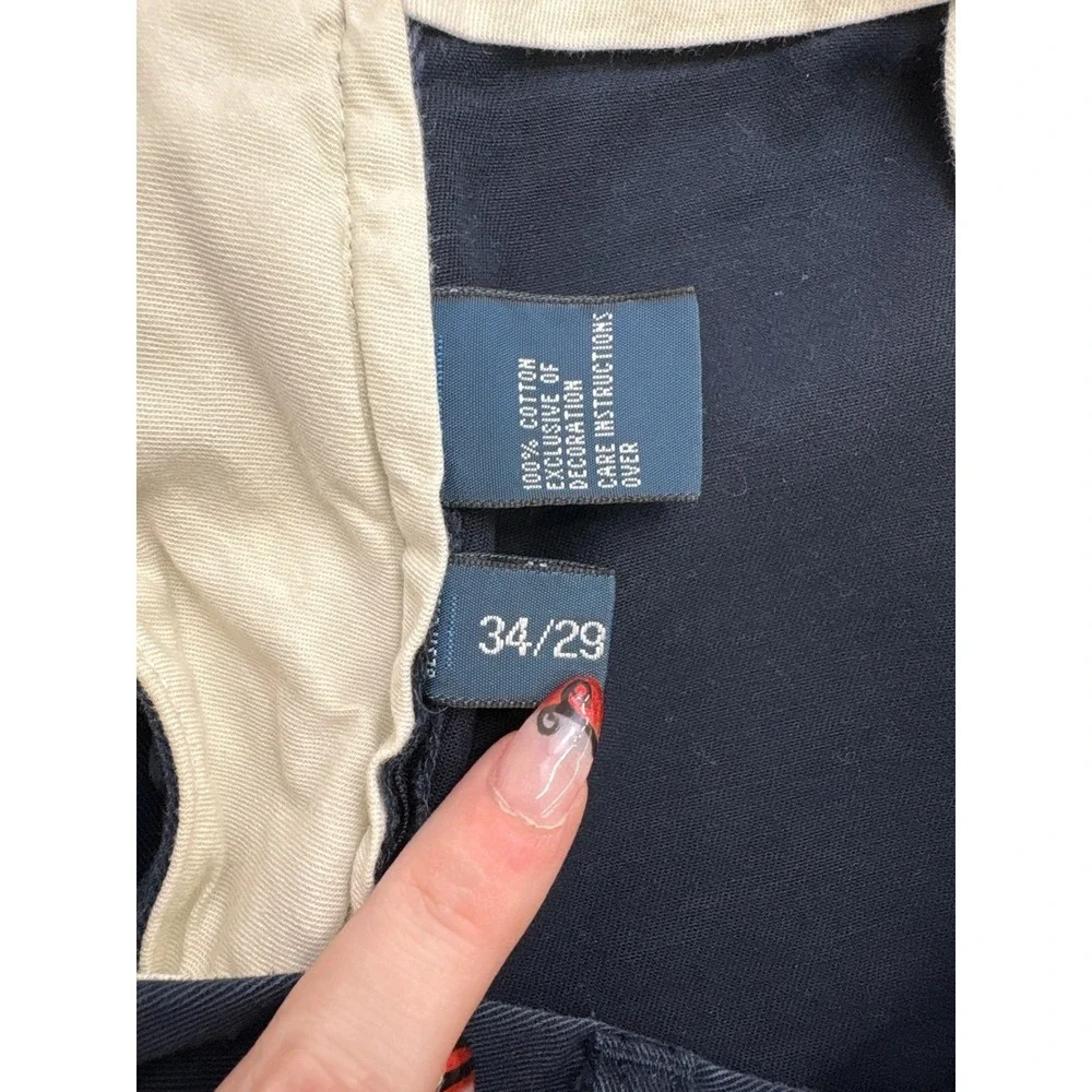 Polo Ralph Lauren Preston Pant Mens 34 Navy Blue Cotton Chino Straight Leg Pants